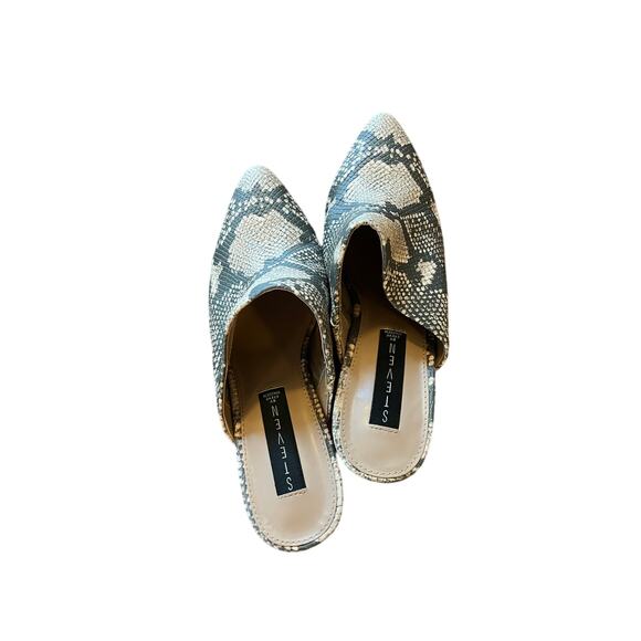 Steven by Steve Madden Mule Slide On Snakeskin Bishop Block Heel - Picture 2 of 6